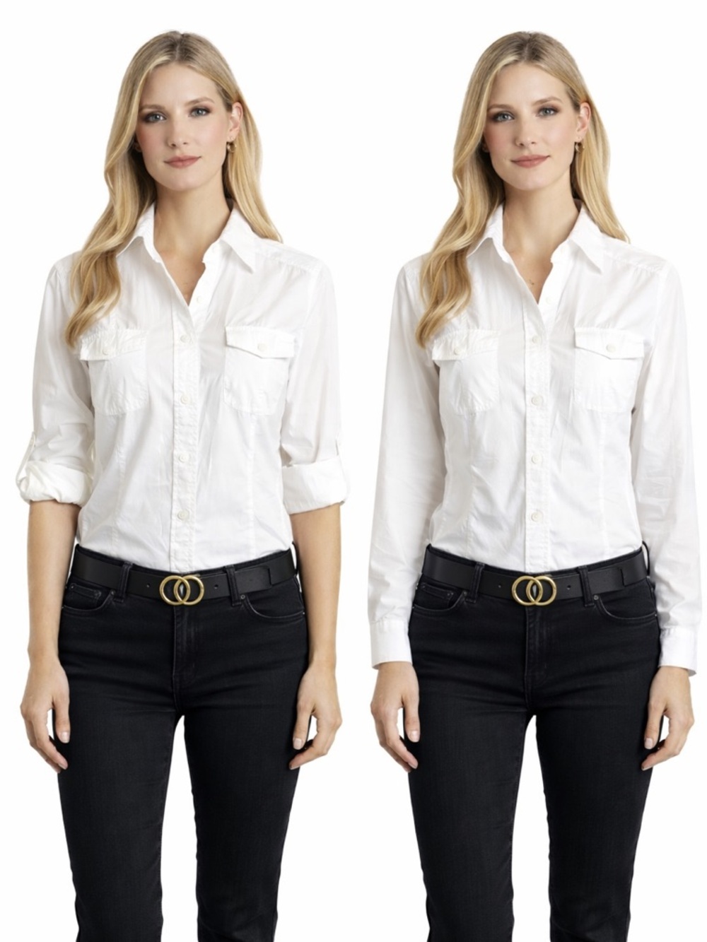 Irene Allison Basic White Versatile Sleeve Top